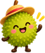 Durian mascot waving