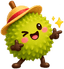 Durian mascot winking