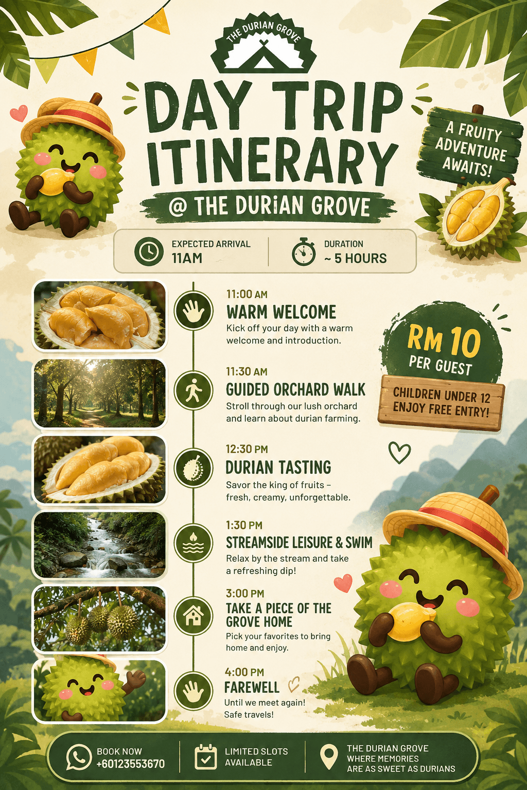 Day trip itinerary schedule