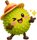 Durian mascot winking